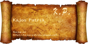 Kajos Patrik névjegykártya